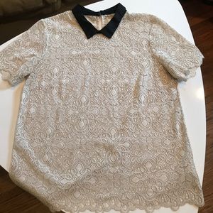 Lace Madewell Blouse with Collar